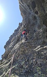 Trad, 3 délky, D+ 5c>5c A0 II X1 P4 E1, Bavella - Acellucciu, Korsika